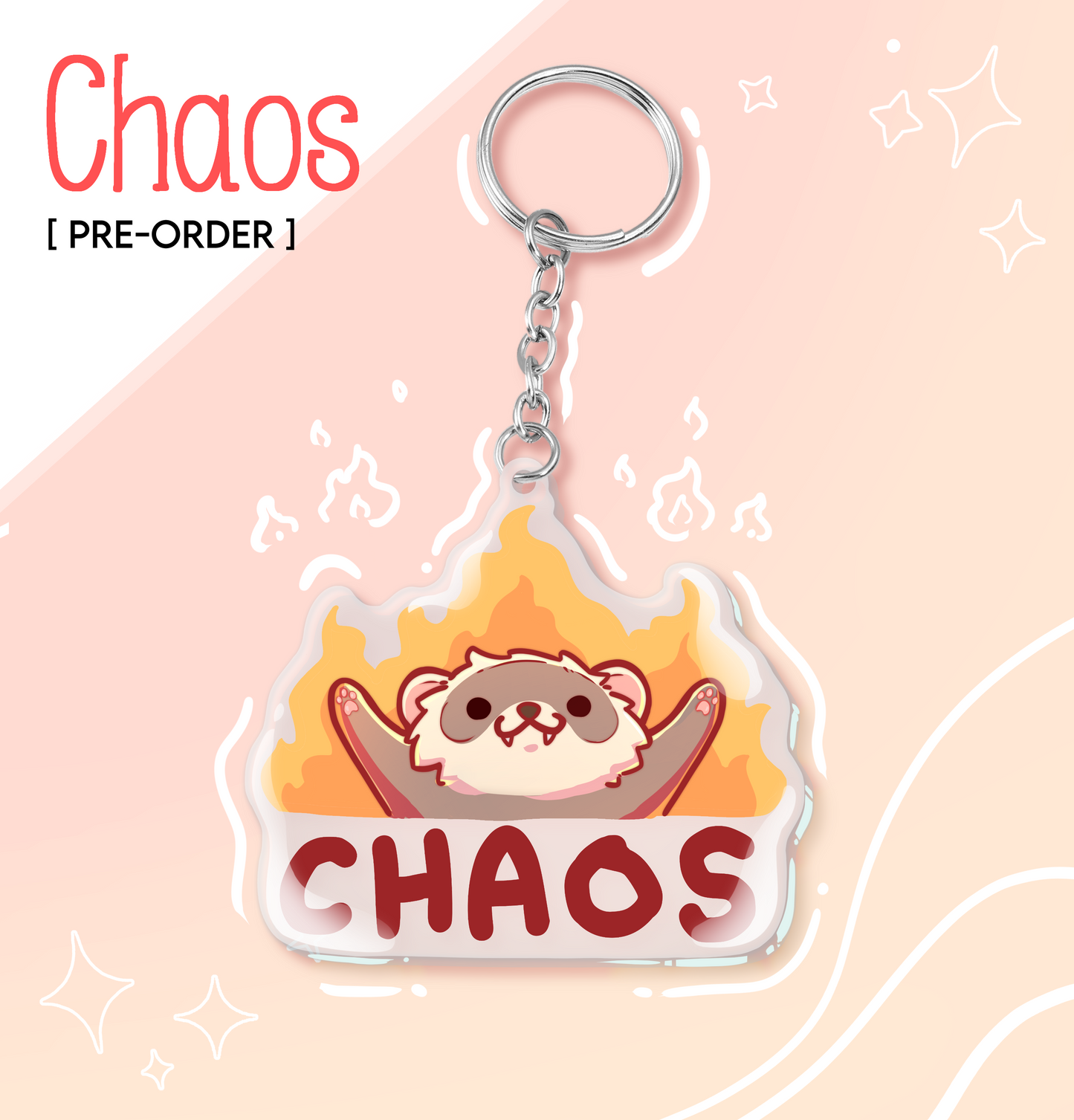"Chaos" Ferret Keychain
